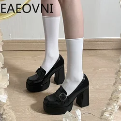 New Spring Platform Mary Jane Shoes Women's High Heel Shoes Fashion Casual Slip On Single Shoes Ladies College Style Pumps