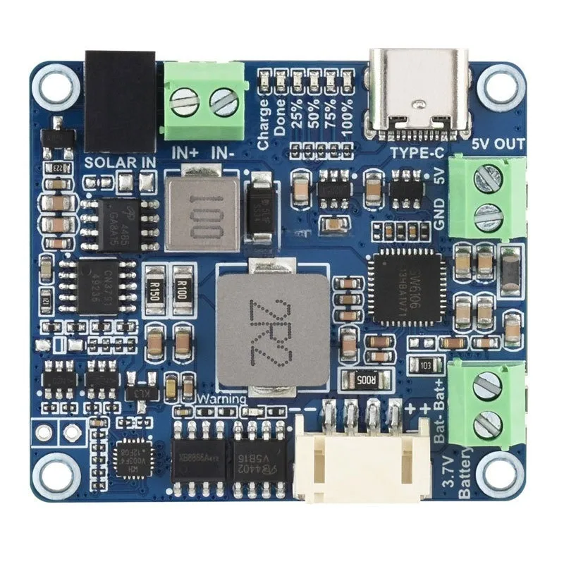 For solar charging power management module type D, rechargeable lithium battery with 5V3A output