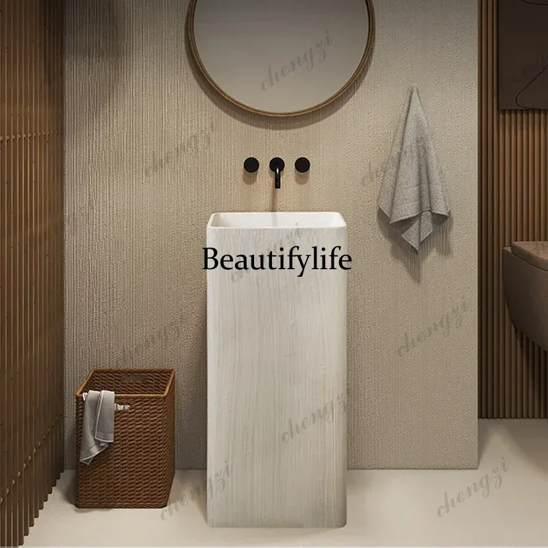 NQ52 PPP High End Cream style designer homestay column basin, floor mounted integrated art sink, personalized and creative washb