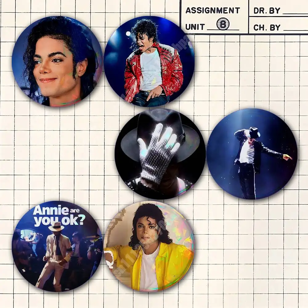 M-Michael Jackson-S King of Pop MJ Button Badge 2PC Sets for Bags & Clothes & Accessories Metal Pin Vibrant Collection