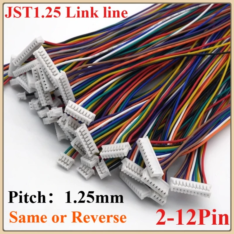 

10Pcs JST 1.25mm Cable Connector 1.25MM Double Electronic Wire Connectors 10/15/20/30CM Flat Ribbon Terminal Wire Cable JST1.25