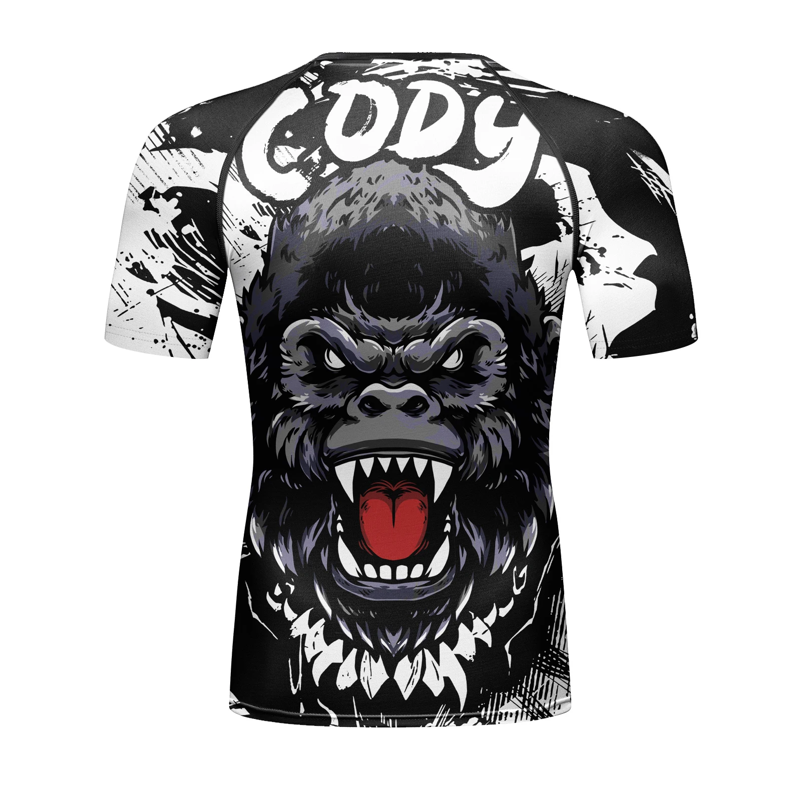 CODY LUNDIN Gorilla Panda 3D Printed Men Compression Training T Shirts Punk Style MMA Jiu Jitsu Rashguard Men Gym Fitness Tee