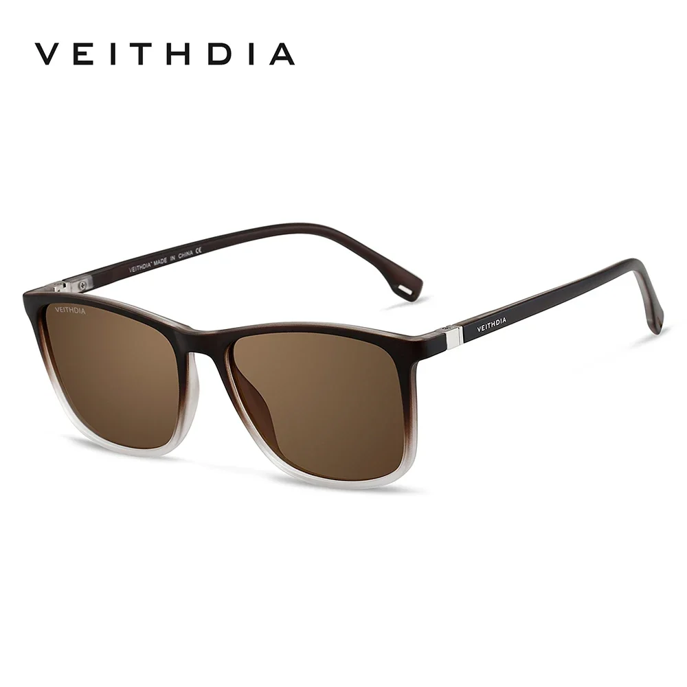 VEITHDIA Gloednieuwe Zonnebril Unisex Retro TR90 Zonnebril Gepolariseerde UV400 Lens Vintage Brillen Zonnebril Voor Mannen/Vrouwen 7521
