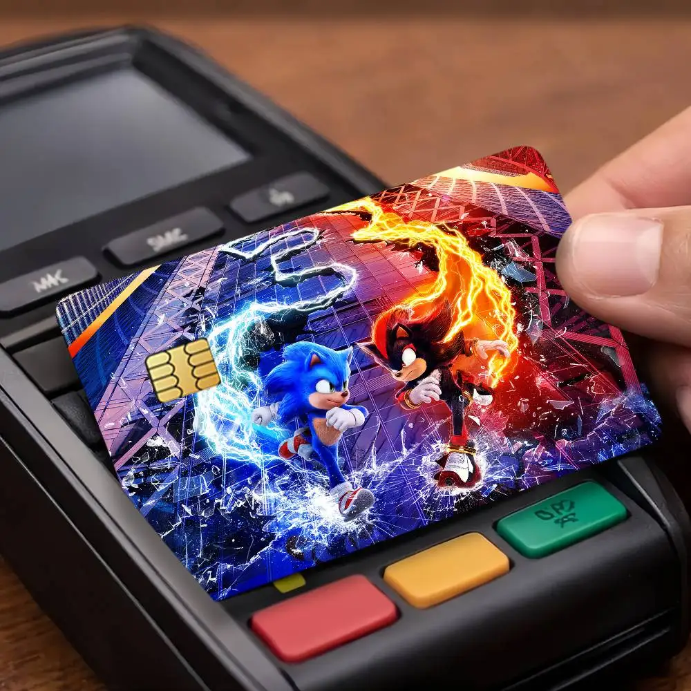 Film S-Sonic The H-Hedgehog 3 Credit Card Public Transportation Cards Protective Sticker Waterproof Card Face Decoration 4PCS