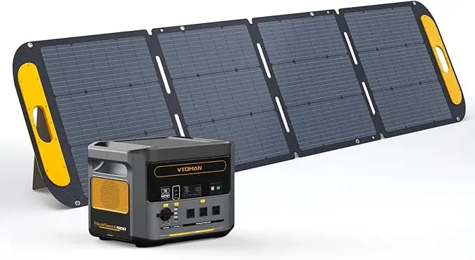 1500W (3000W Peak) with 220W Solar Panel Included, 1548Wh LiFePO4 Power Station with 1500W AC Outlets 100W USB Ports