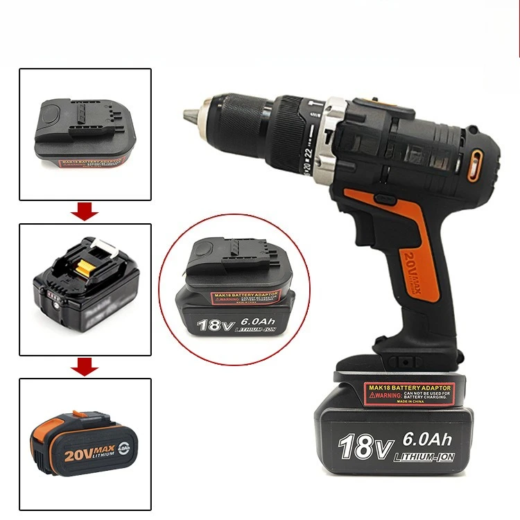 

Адаптер для аккумуляторов Worx 20V 4-Pin Orange, совместимый с аккумуляторами Makita BL серии 18V, конвертер/адаптер для инструментов.