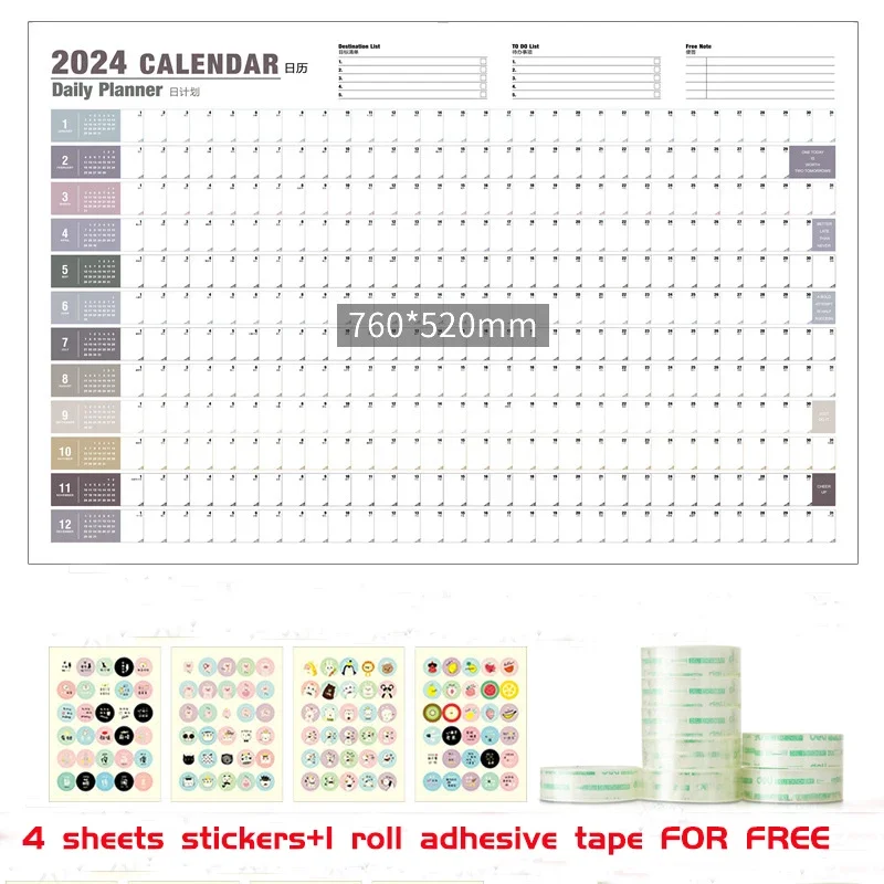 2025 Calendar Planner Sheet Kawaii To Do List Schedule Annual Planner Wall Calendar Agenda Organizer Home Office Supplies