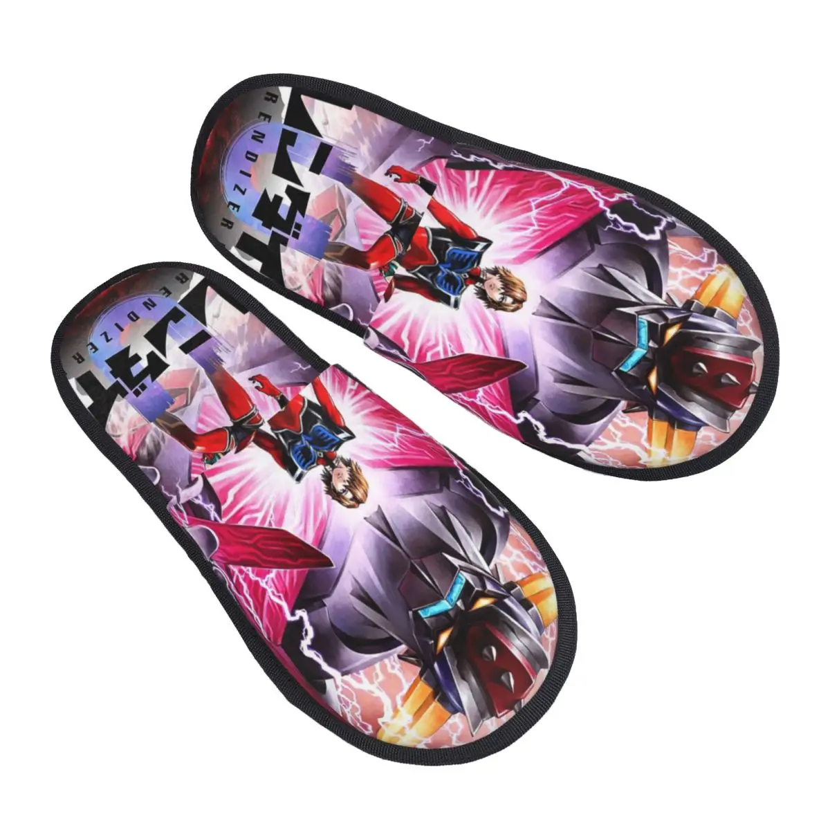 カスタムプリント女性 UFO ロボット G-Grendizeres ハウススリッパソフト暖かい低反発ふわふわスリッパ屋内屋外靴