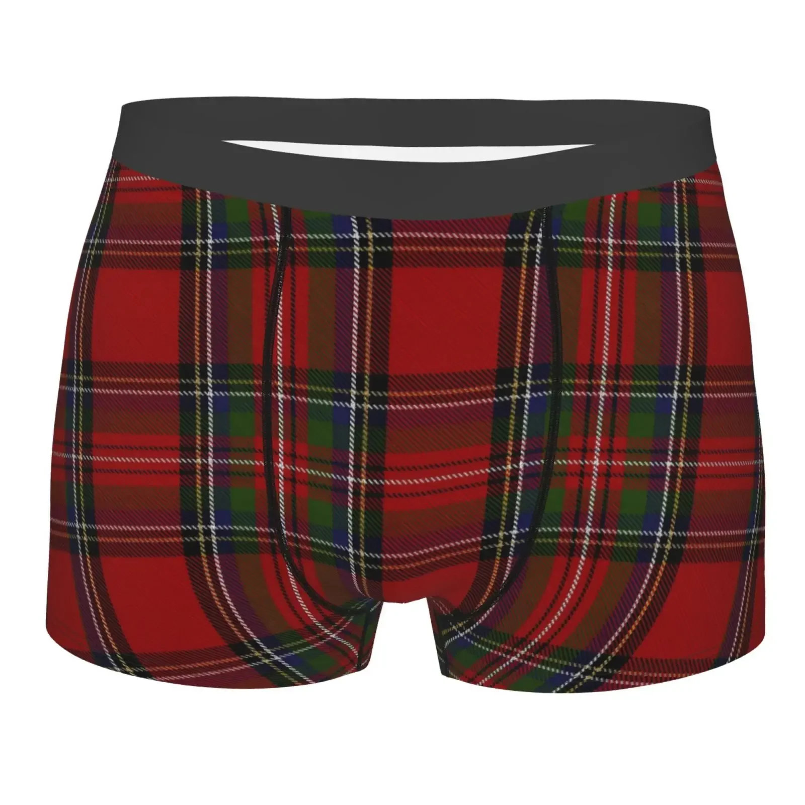 Tartan Plaid Series Pattern Men's Breathable Boxer Briefs Comfort Soft Stretch Underwear Trunks With Bulge Pouch For Men Boys