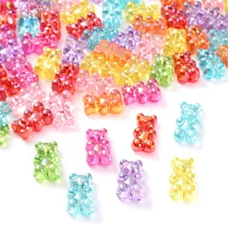 30pcs 11x18mm Transparent Mix Bear Beads Loose Acrylic Spacer Jewelry Beads For Making Bracelet Necklace DIY Handcraft