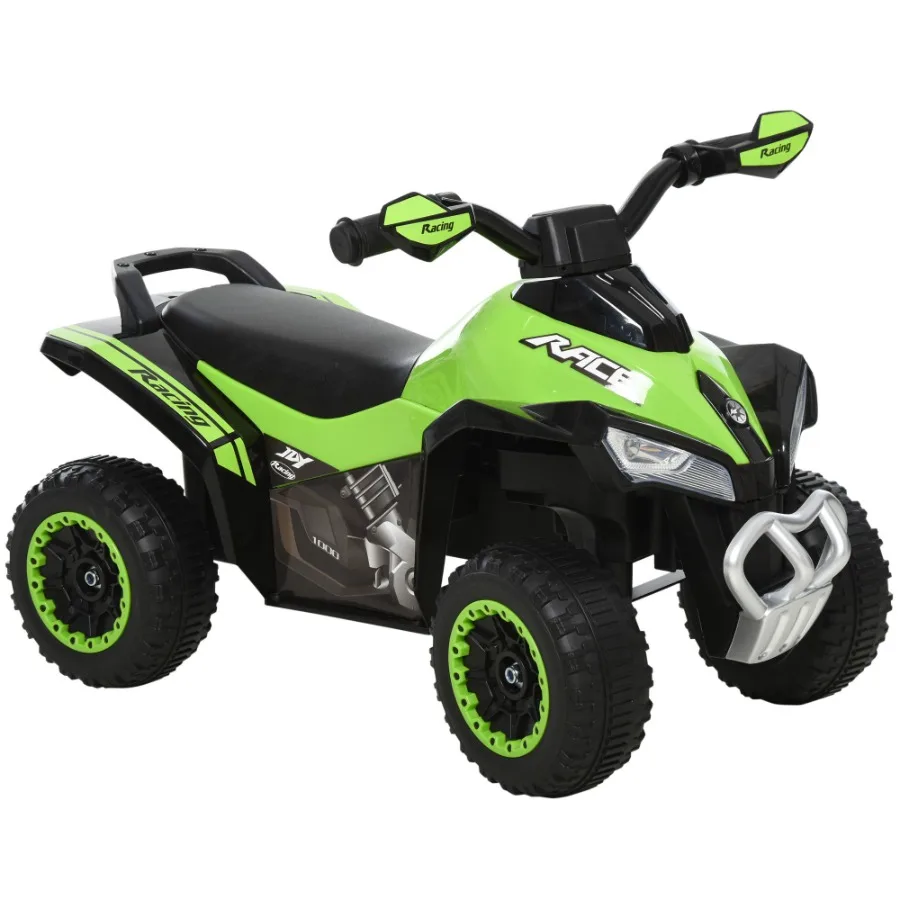 Aosom NO Power Ride On Push Car Ride Racer Fofloor Voiture coulissante Marche ATV Jouet avec lumières musicales pour 1,53 ans Vert
