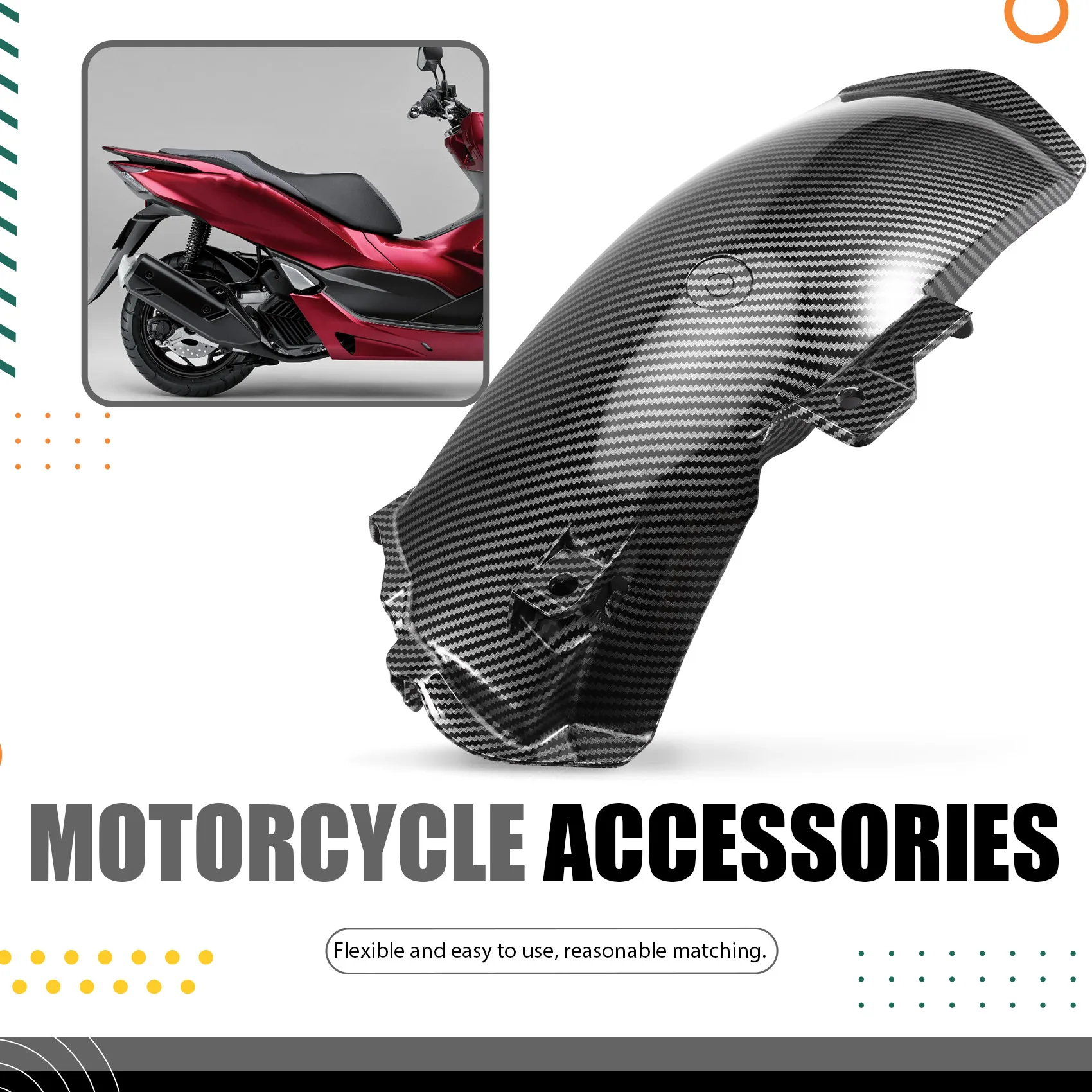 A99F-Motorcycle Rear Fender Extender For Honda PCX 160 125 PCX160 PCX120 ADV160 ADV 160 Mudguard Extension