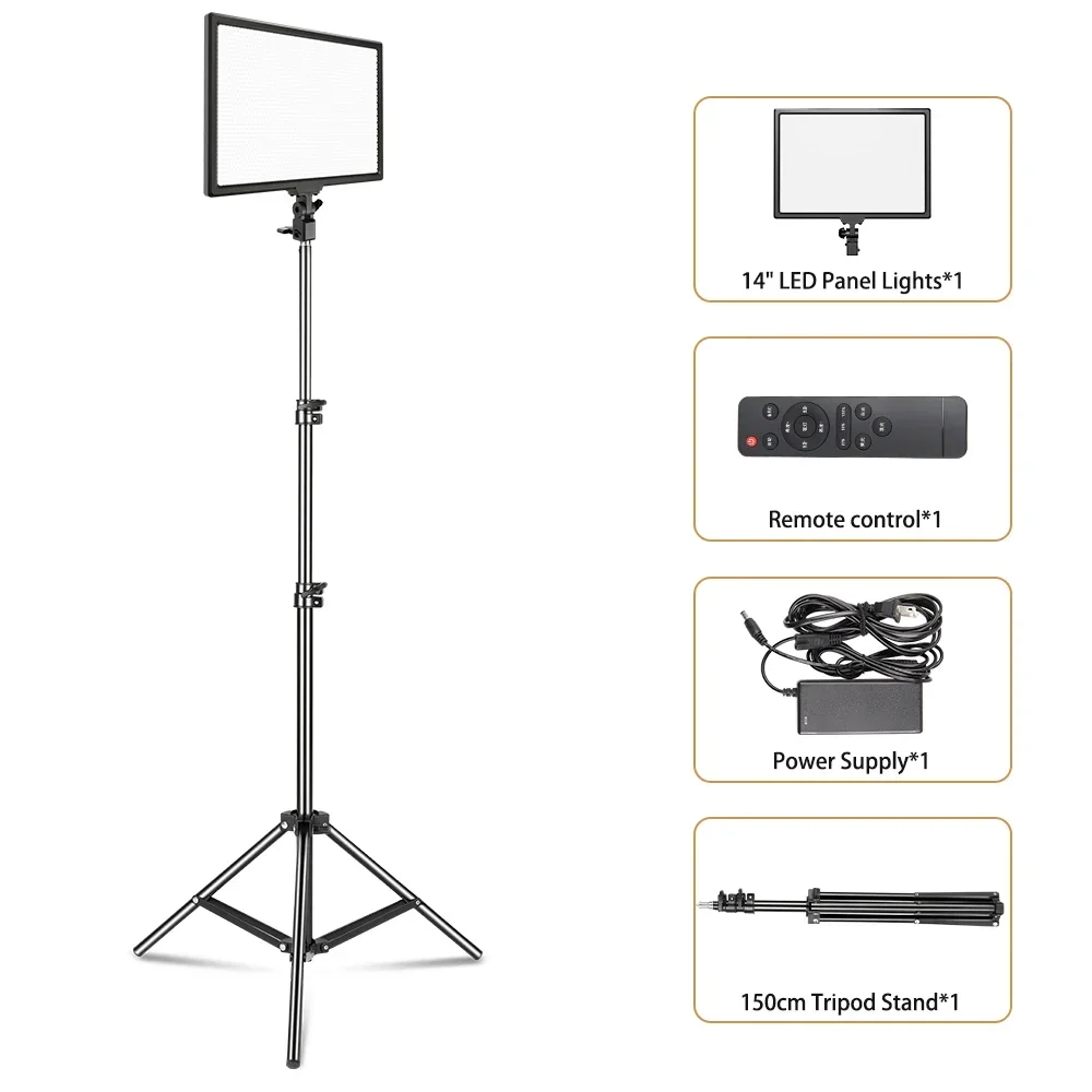 14 inch fotografie LED-paneel videolamp selfie dimbare verlichting fotostudio livestream vullamp drie kleuren met statief