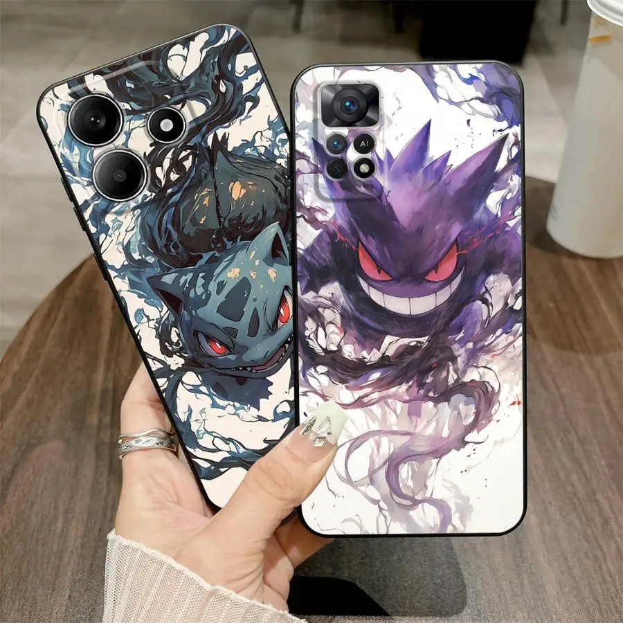 Casing untuk Xiaomi Redmi Note 11 13 12 Pro Plus 10S 11S 10 9 8 Pro 12S 9S Penutup Belakang Ponsel Lunak Anime Pokemon G-gengar