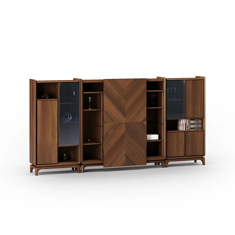 

Boss table New Chinese-style president's desk, walnut office single boss desk combination