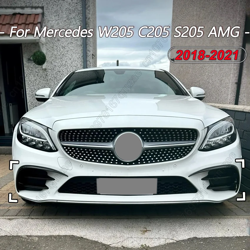 

For Mercedes C-Class W205 S205 A205 C205 C200 C220d C300 Facelift AMG 2018-2021 Front Bumper Fog Light Canard Spoiler Cover