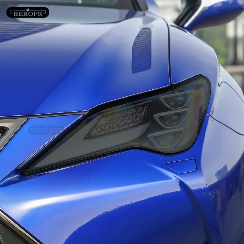 For Lexus RC F RC350 Facelift 2019 2020 Car Headlight Protection Tint Film Smoke Black TPU Transparent Sticker Accessories