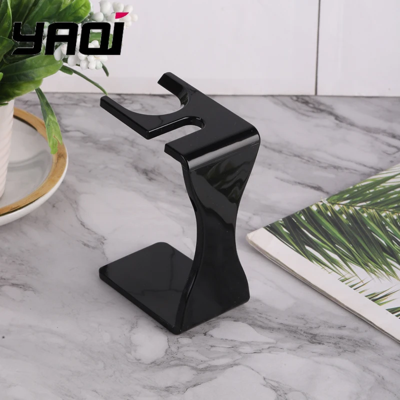 YAQi 格安クリーミーブラック/ホワイトカラーシェービングブラシとカミソリホルダーセット男性用