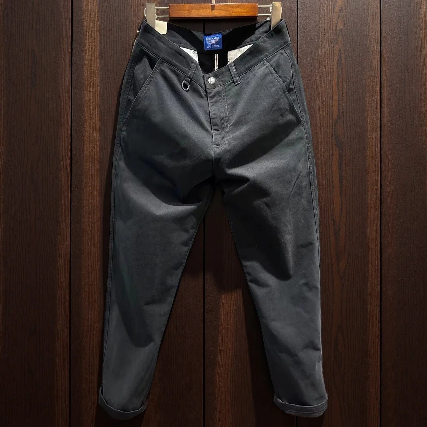 

100% Cotton Washed Twill Fabric Thick and Sturdy Pants American Retro Casual Amekaji Straight Trousers for Men 2025 Autumn