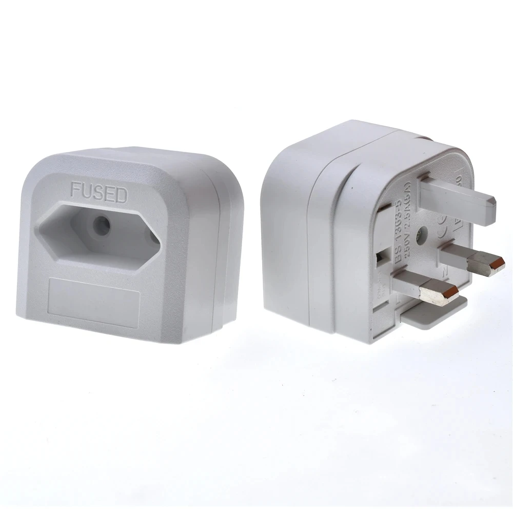 Adaptateur de voyage de Type G, prise britannique, avec fusible, Standard européen, prise de Conversion 3 broches, adaptateur d'alimentation, 1 pièce