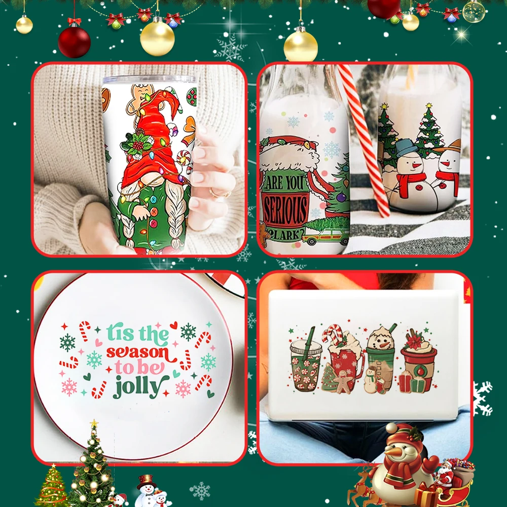 Случайный узор, 6 шт./компл. УФ-наклейки для чашек DTF - водонепроницаемые, легко наклеиваемые наклейки для чашек, водонепроницаемые наклейки для стеклянной посуды