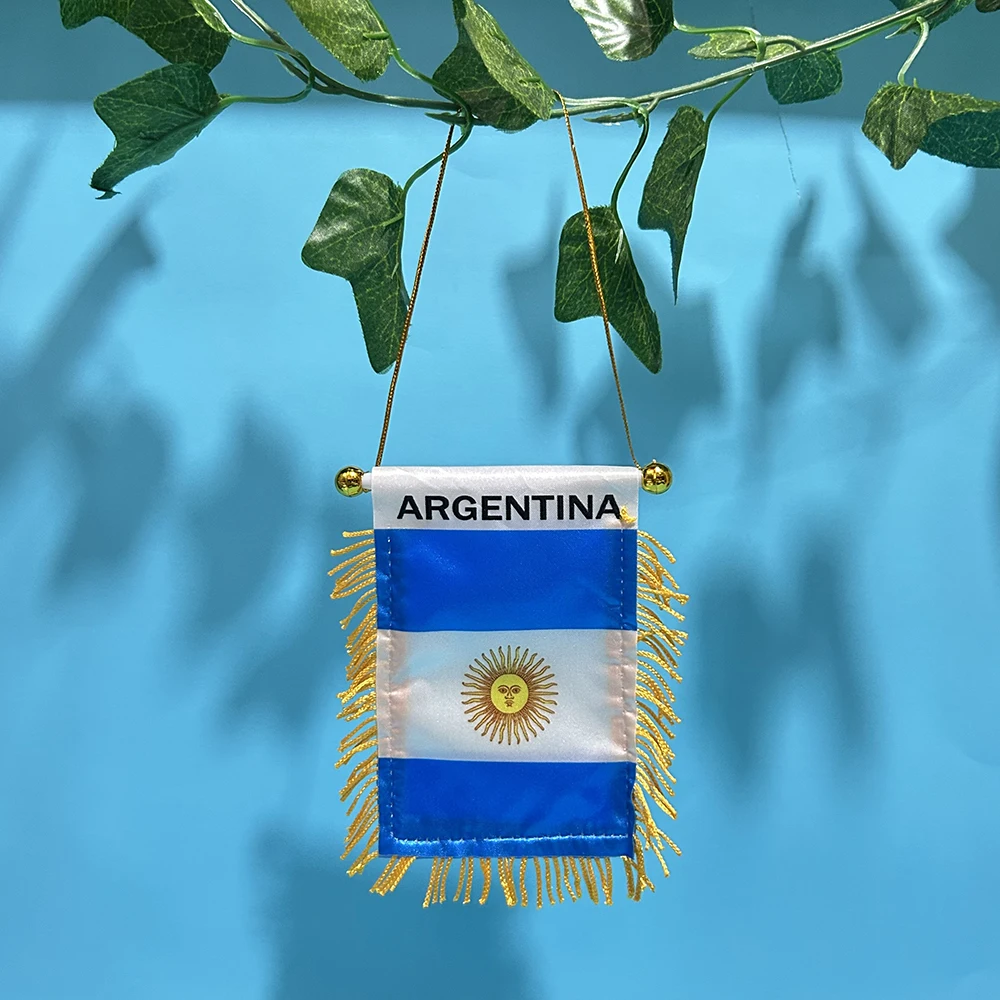 

SKY FLAG Argentina Car Window flag 8*12cm Polyester double side printed Argentina Hanging pennant Flags Argentina Mini flag