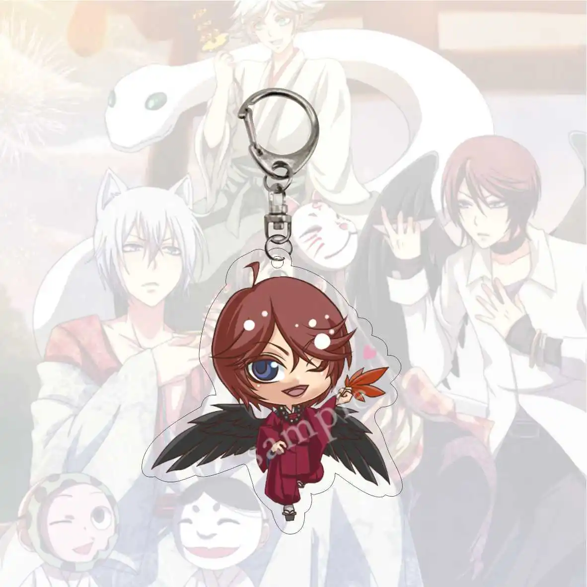 Anime Kamisama Love Kiss keychain Cartoon Figures Tomoe Kurama Mi Zu Ki Pendant key Chain For Fans Gifts Jewelry Accessories