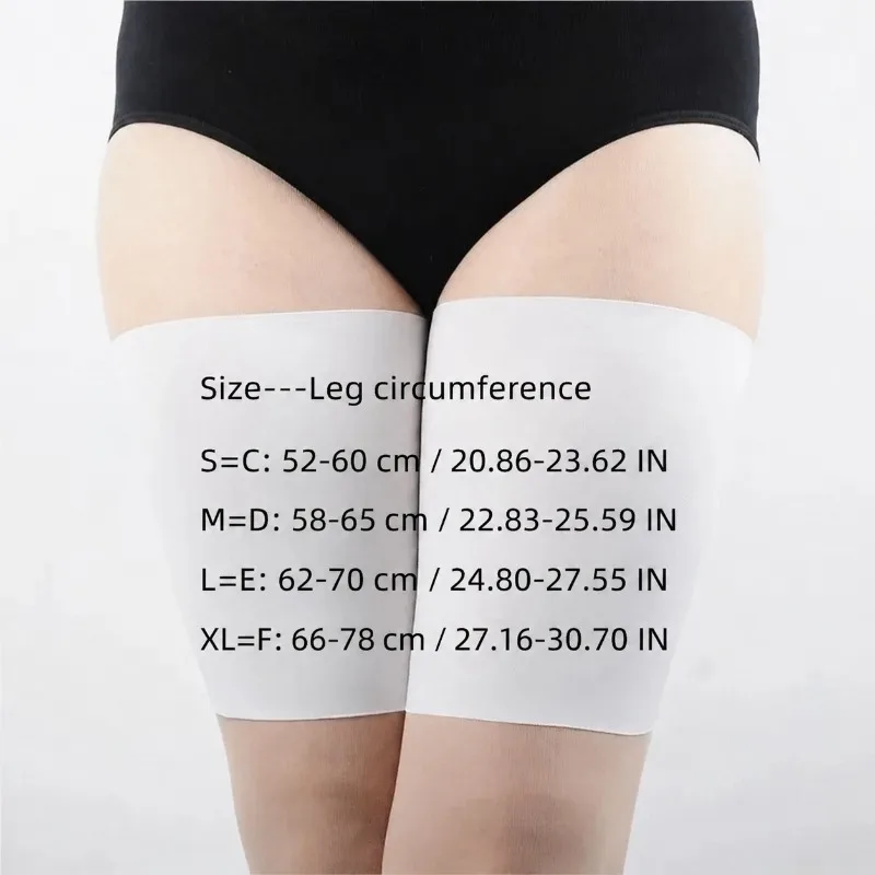 2pcs Summer Women Anti Chafing Thigh Bands Slimmer Band High Elastic Silica Gel Anti-friction Protection Leg Warmer Plus Size