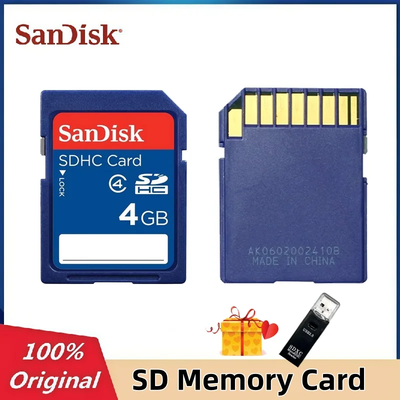 Sandisk 4GB SD SDHC بطاقة كاميرا بطاقة الذاكرة 4G لكانون باناسونيك CCD طابعة رقمية ثلاثية الأبعاد بطاقة الذاكرة CNC SDHC