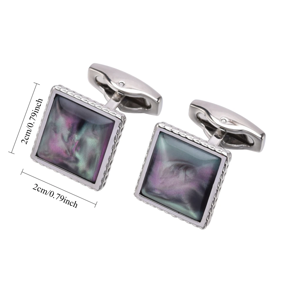 Illuminated Shell Gold-framed Cufflinks Men's Business Banquet Formal Wear Cufflink Suit Decoration Gift