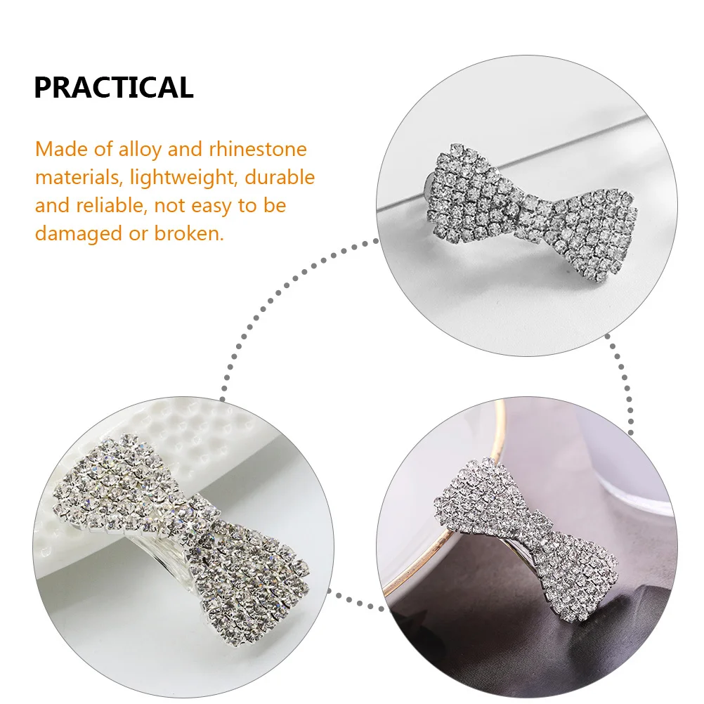

4Pcs Premium Rhinestone Hair Accessories Crystal Hair Clip Big Bow Barrette Set for Women Special Occasions