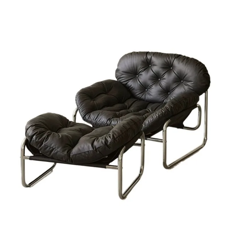 

Single sofa chair minimalist light luxury living room lazy leisure recliner cream medieval bag retro chair