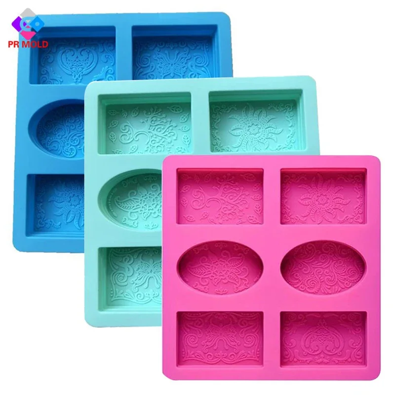 6 fori 3D stampo per sapone in Silicone stampi per la produzione di sapone forniture forma di candela artigianato in resina decorazioni per la casa