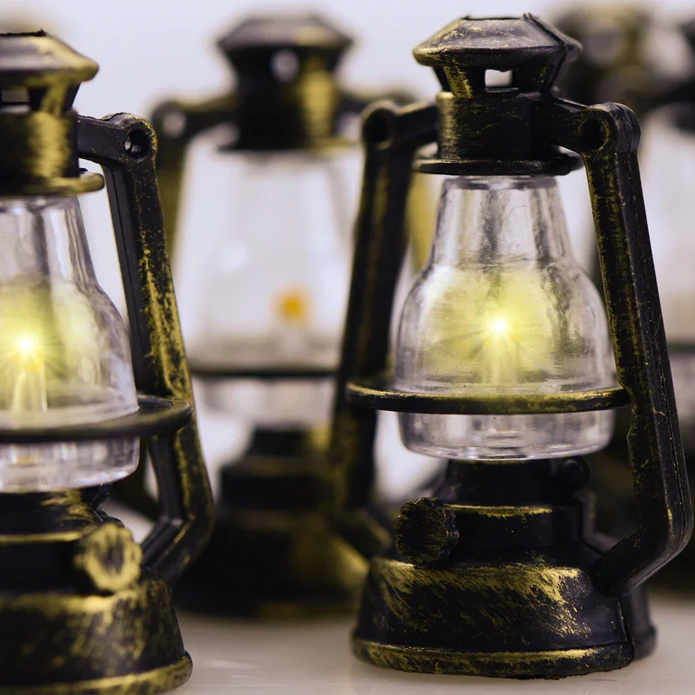 1:6 Scale Miniature Oil Lamp Dollhouse Accessories Retro Style Mini Kerosene Lantern Micro Landscape Decor Scene Ornaments