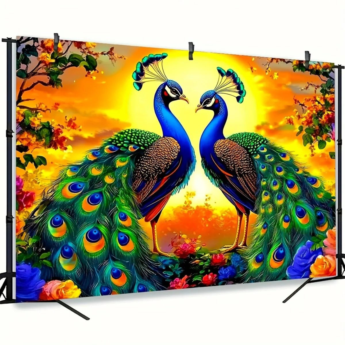 Exotic Peacock Tapestry Wall Hanging Tropical Jungle Paradise Art Decor for Living Room Bedroom Bohemian Home Decoration