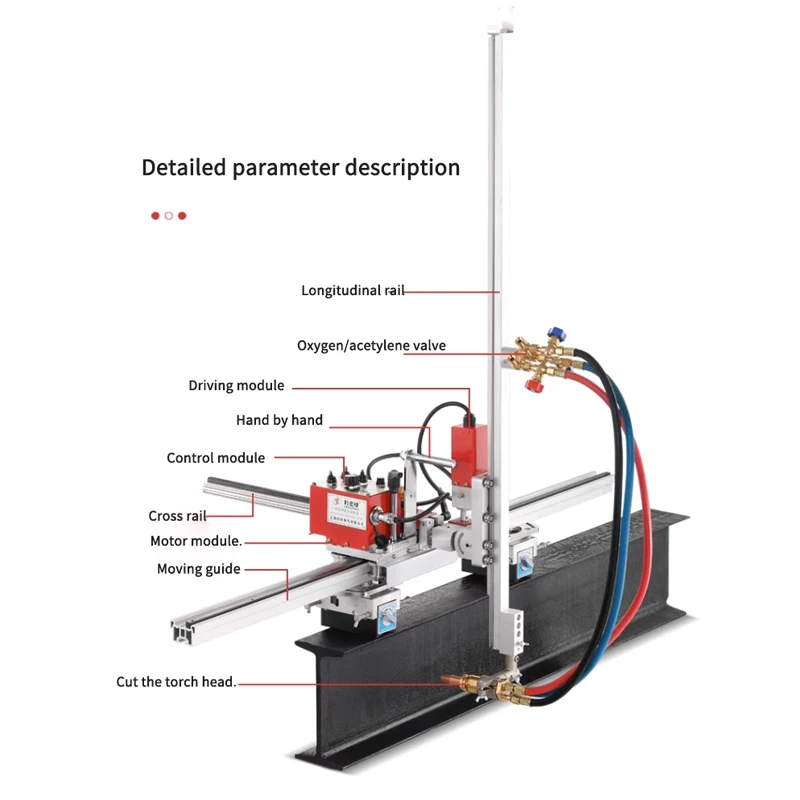 CG1-2H Semi-Automatic Flame Cutting Machine H-Shaped Steel Plate Adjustable Aluminum Alloy Guide Rail Multi-Dimensional Cutting