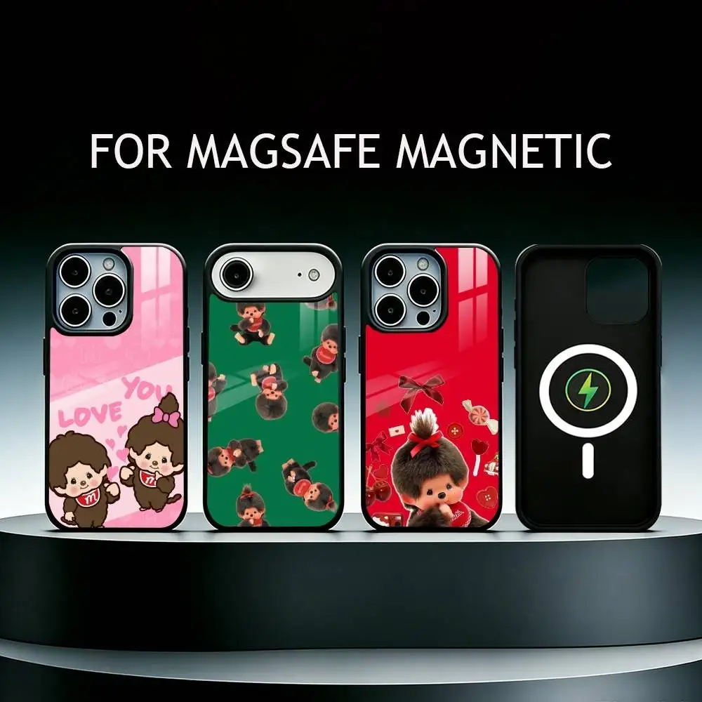

Cute M-monchhichis Phone Case For iPhone17,16,15,14,13,12,11 Plus,Pro Max Magnetic For Magsafe Wireless Charging