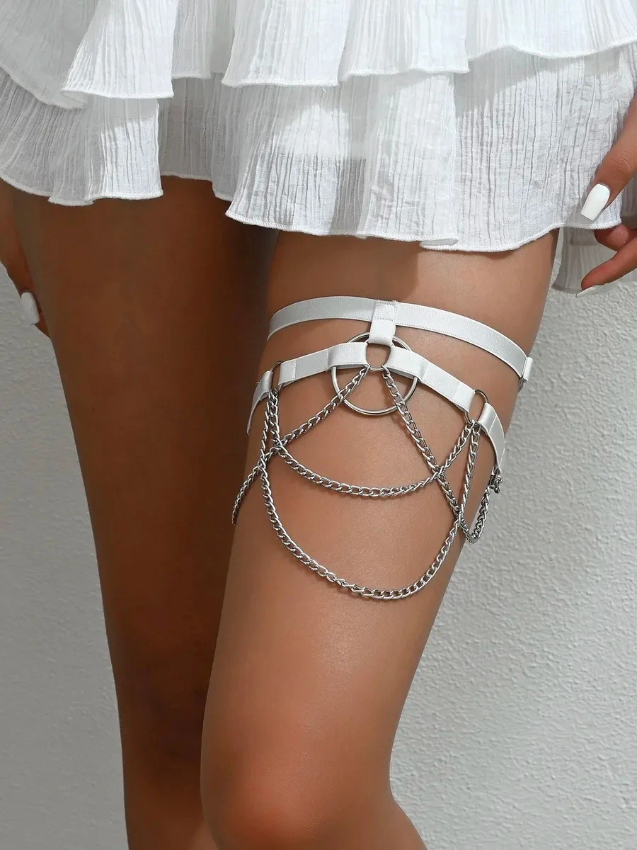 Adjustable Leg Loop With Chain, Personalized And Fashionable Design, Women's Wear
