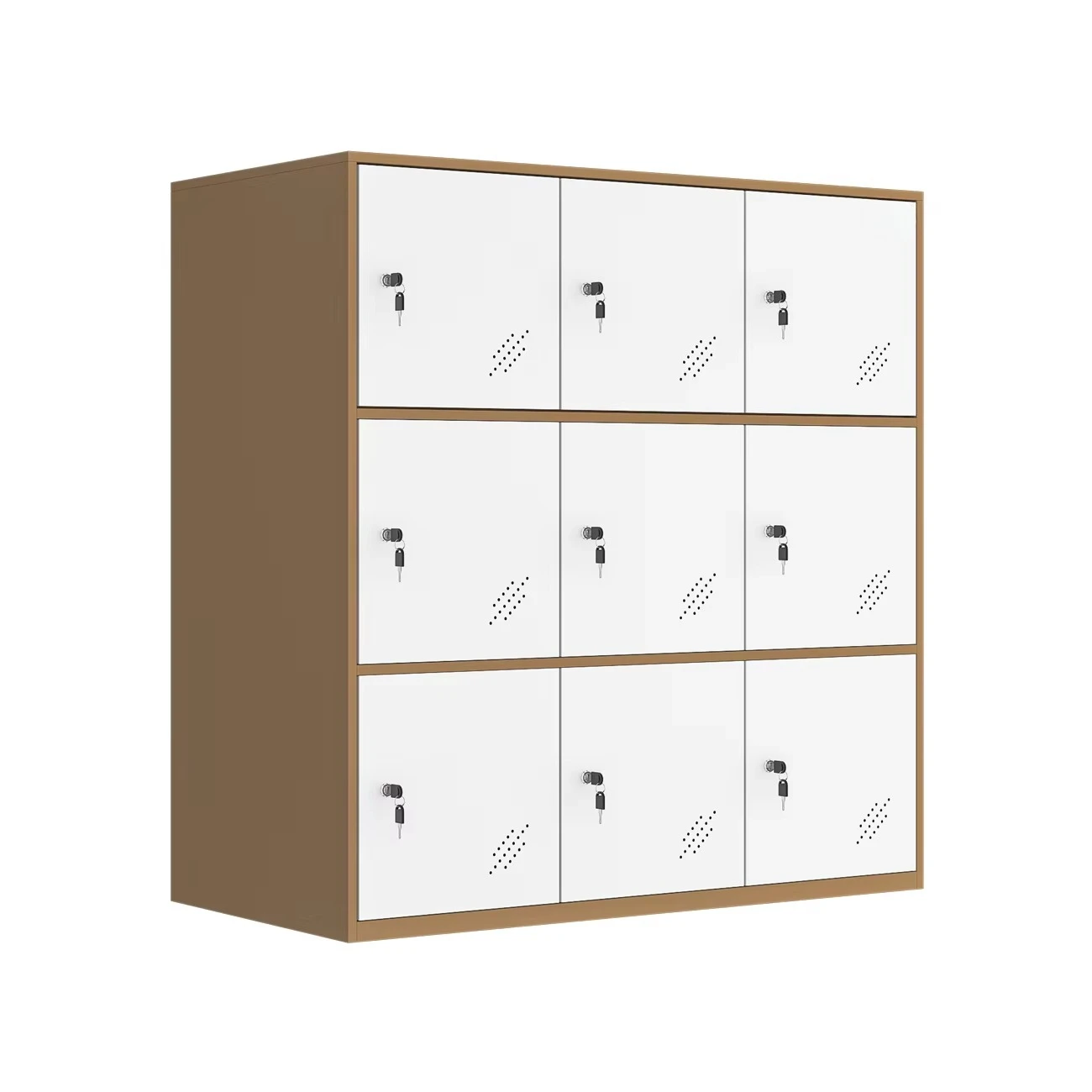9-Door Narrow Edge Small Metal Locker with Key Lock Wardrobes Steel Cabinet for Garage Bedroom Living Room Home Gym Office