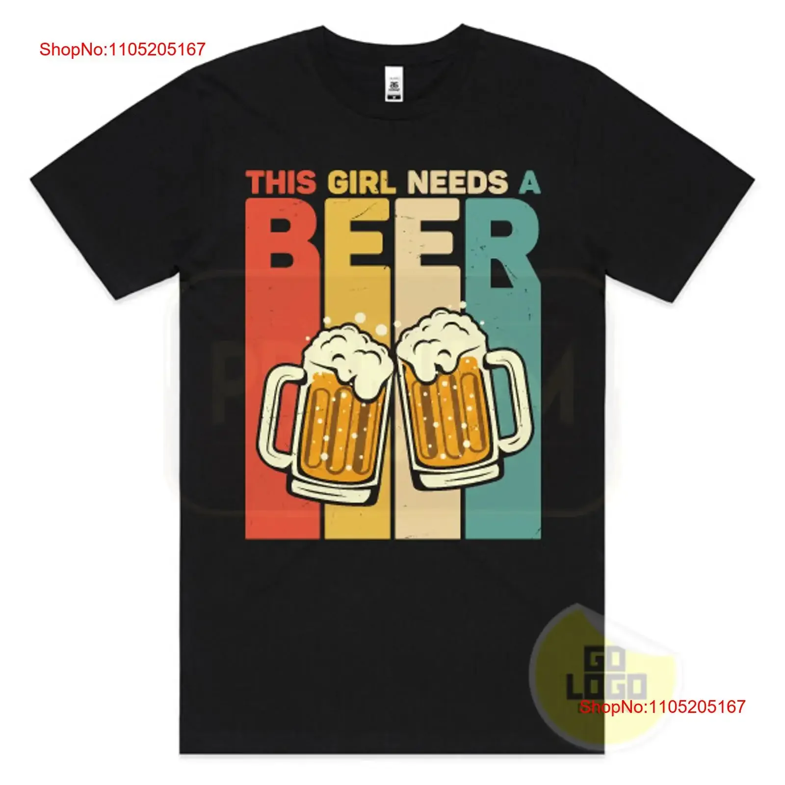 

Funny T Shirt THIS GIRL NEEDS A BEER Party Retro Mum Girlfriend vintage Washed graphic designer clothes Top For Everyday Wear