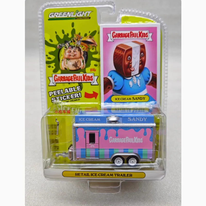 Greenlight Diecast 1/64  Retail Ice Cream Trailer Alloy Car Model Static Collection Decorated Holiday Gifts Toys