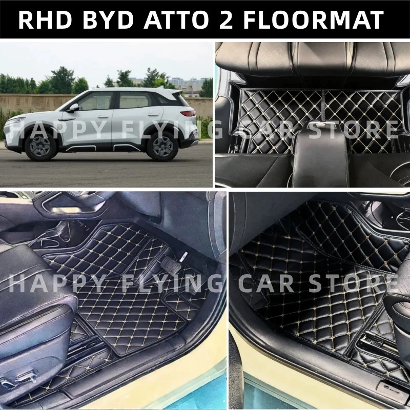 car-floor-mats-full-wrap-5-seat-xpe-leather-double-layer-cashmere-blanket-for-byd-atto2-yuan-up-right-hand-drive