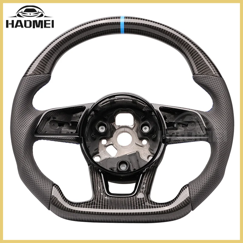 

For Audi A3 A4 B9 RS3 S3 RS4 S4 A5 S5 Carbon Fiber Steering Wheel, Suitable Alcantara Material Production,Car Accessories