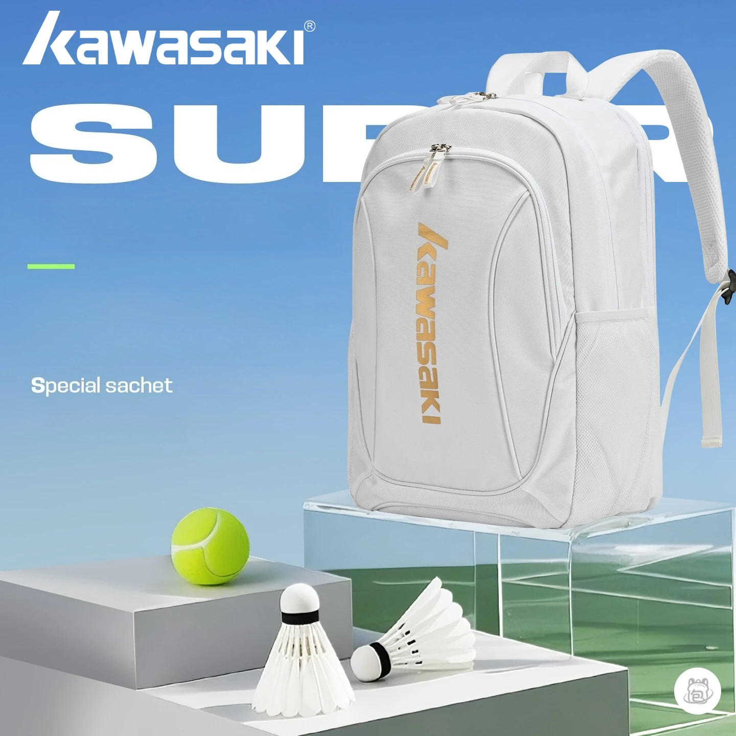Kawasaki Badminton Bag Tennis Rackets Bag Dry Wet Separation Backpack with Shoes Pocket Outdoor Large Travel Sports Shoulder Bag