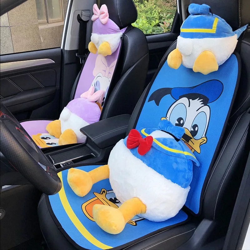 

Disney Mickey Mouse cartoon car headrest creative Donald Duck car all-season breathable linen cushion Daisy cartoon neck pillow