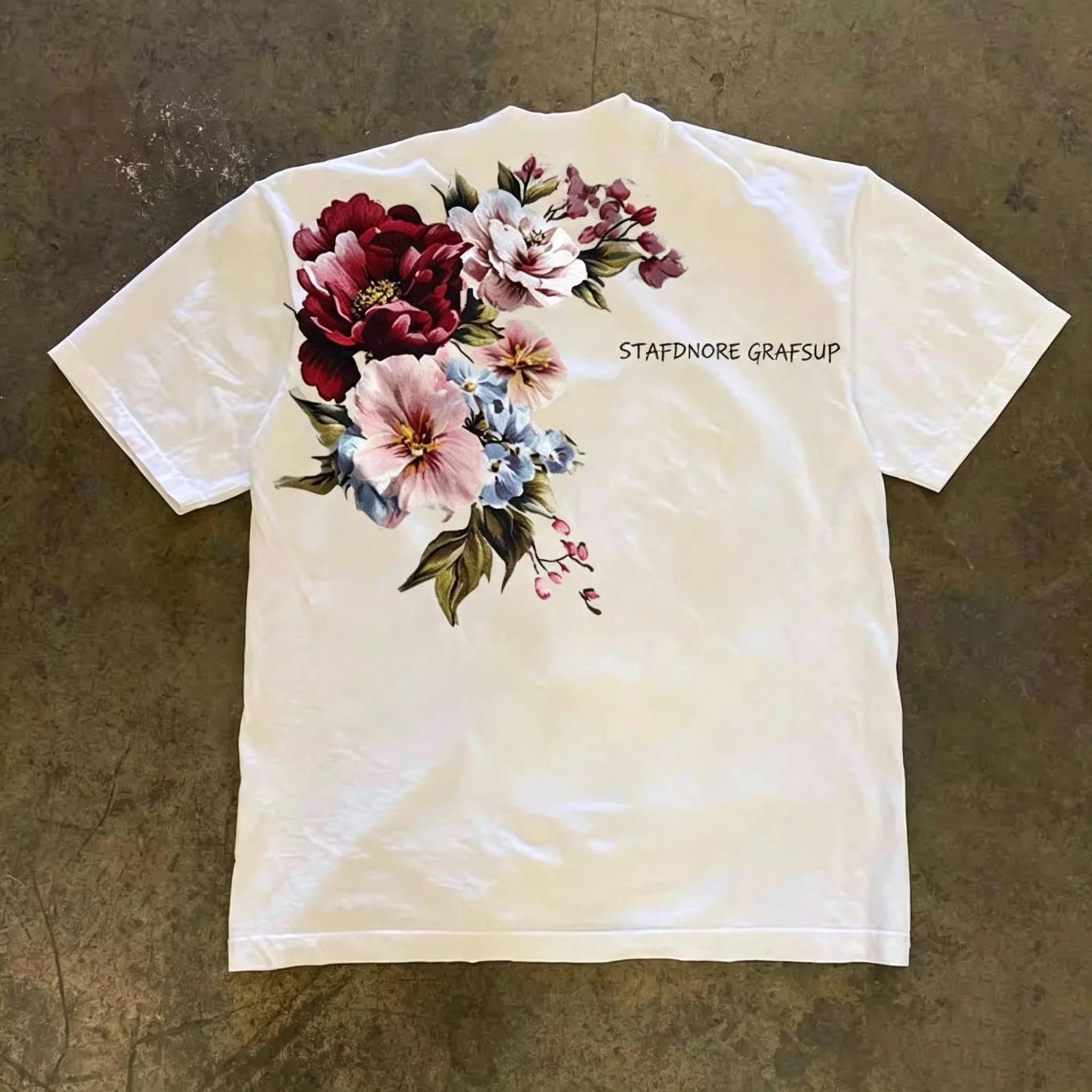 Pure Cotton Short Sleeve T-Shirt Double Thread Loose Fit Unisex Summer Breathable Casual American Retro Style for Couples