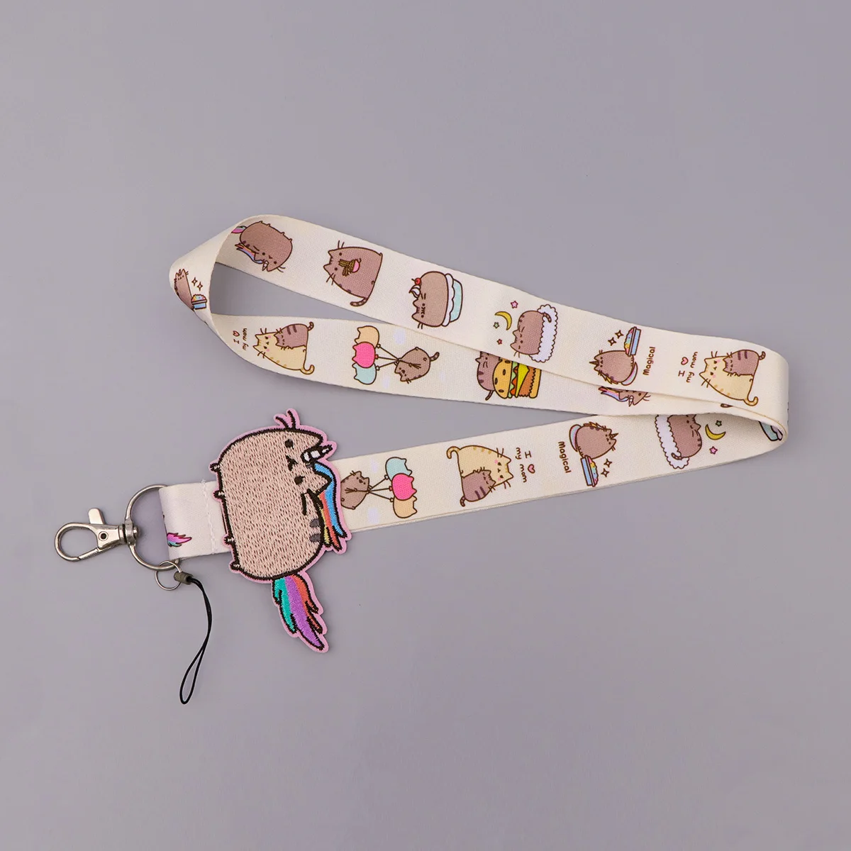 Cute Cat Lanyard with Patch Cartoon Animal Neck Strap For Card Badge Anti-Lost Phone Straps DIY Hang Rope