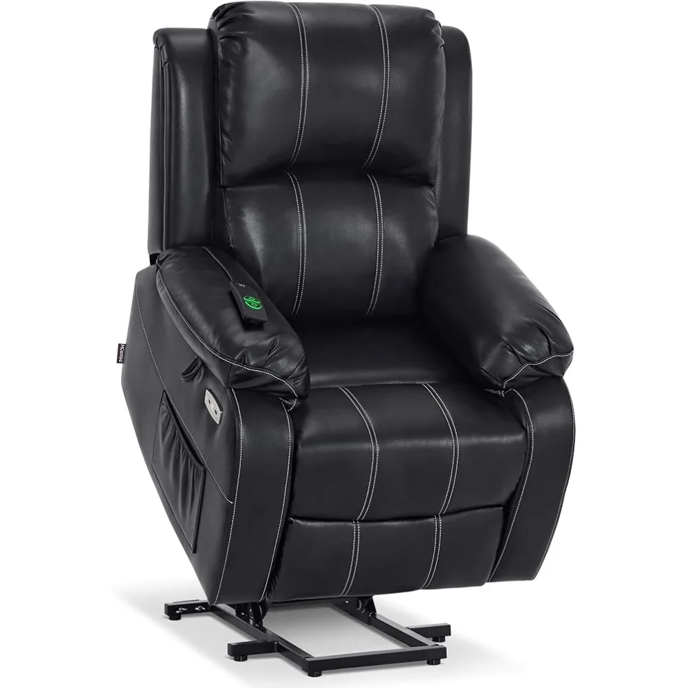 

Small-Regular Power Lift Recliner Chair with Massage and Heat for Petite Elderly People, 3 Positions, 2 Side Pockets, USB Ports