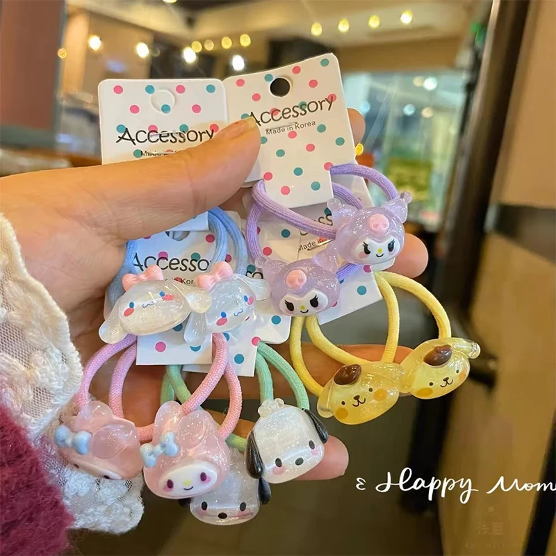 2 Stuks Cartoon Kt Kitten Pochacco Cinnamoroll Haartouw Voor Vrouwen Meisjes Sweet Fashion Hoofdtooi Haarbanden Accessoires Geschenken