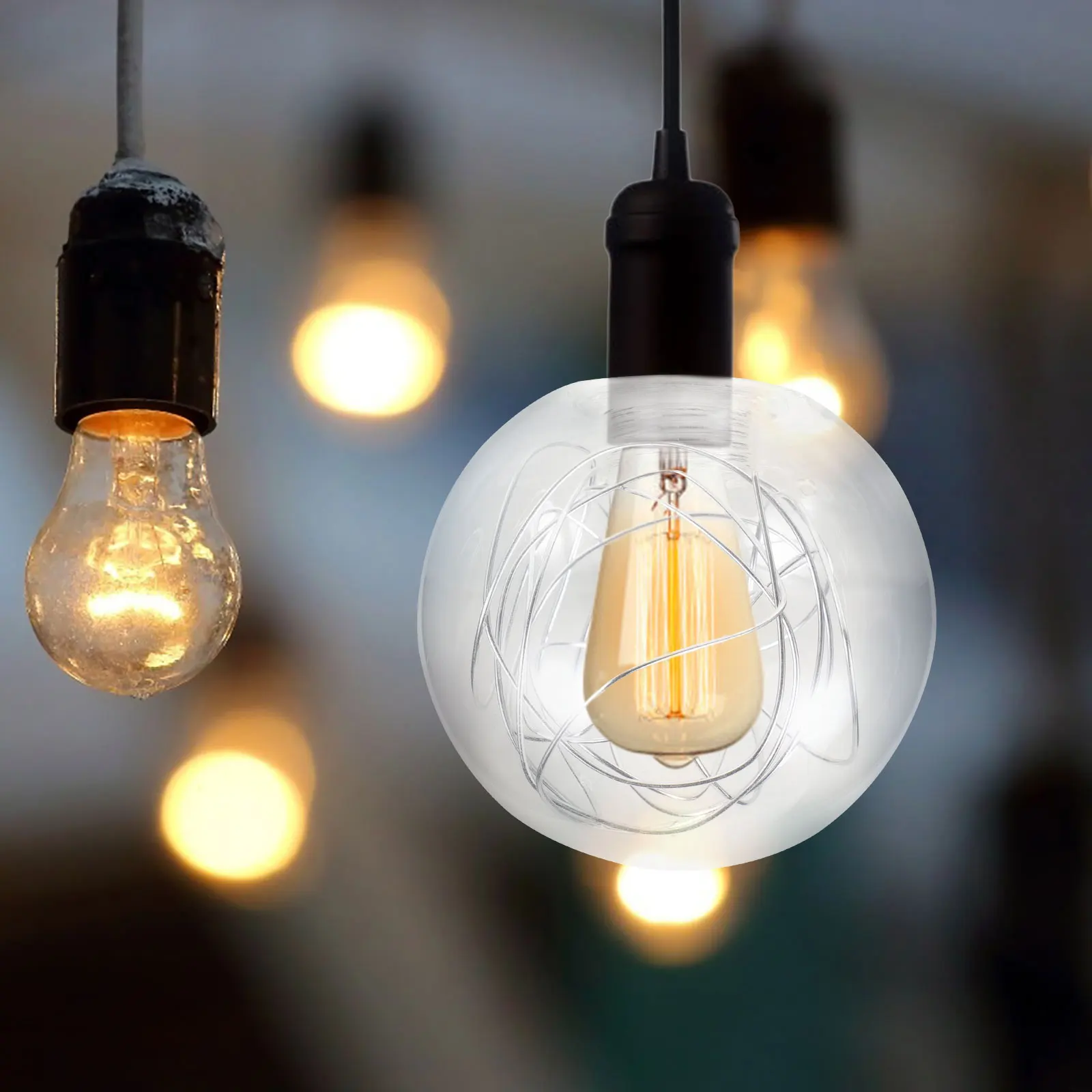 

Aluminum Wire Lamp Cover Globe Large Lampshades Pendant Light Globes Chandelier Floor Replacement Ball Glass for Table